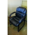 Black Executive Leather Guest Side Chair
